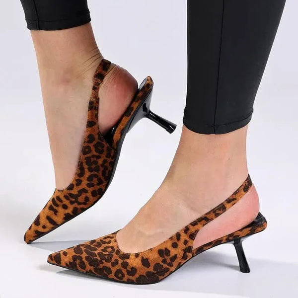 Madison Germani Pointy Toe Slingback - Leopard