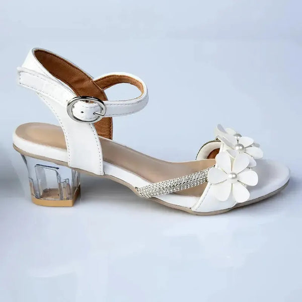 Madison Girls Diamond Sandal - White