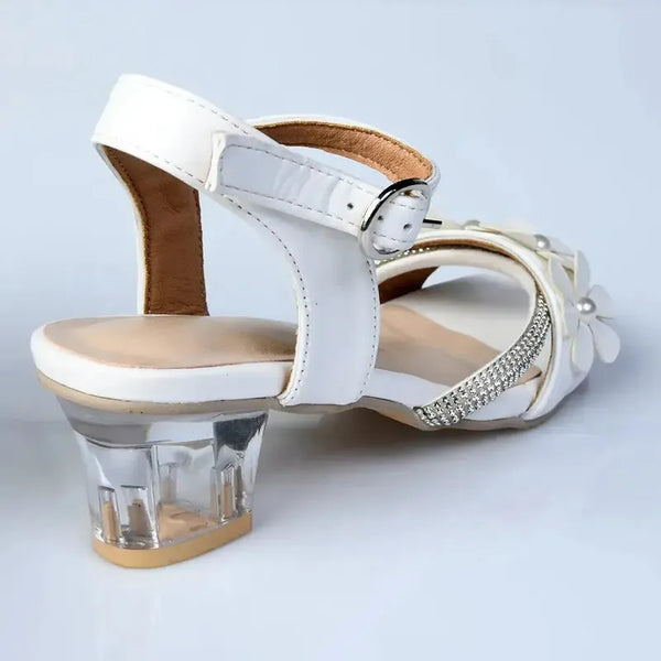 Madison Girls Diamond Sandal - White