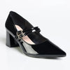 Madison Glinda Twin Buckle Mary Jane - Black