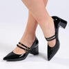 Madison Glinda Twin Buckle Mary Jane - Black