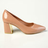 Madison Gold Low Block Heel Court - Nude / Gold-Madison Heart of New York-Buy shoes online