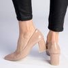 Madison Gold Low Block Heel Court - Nude / Gold-Madison Heart of New York-Buy shoes online