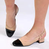 Madison Goldie 2-Tone Lower Block Heel - Black / Nude