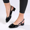 Madison Gracie Slingback with Lower Block Heel - Black
