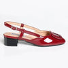 Madison Gracie Slingback with Lower Block Heel - Burgundy