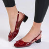 Madison Gracie Slingback with Lower Block Heel - Burgundy
