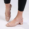 Madison Gracie Slingback with Lower Block Heel - Nude