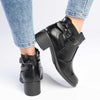 Madison Gusset Fawn Strappy Ankle Boot - Black-Madison Heart of New York-Buy shoes online