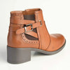 Madison Gusset Fawn Strappy Ankle Boot - Tan