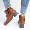 Madison Gusset Fawn Strappy Ankle Boot - Tan