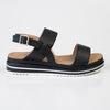 Madison Harper Espadrille Wedge Sandals - Black-Madison Heart of New York-Buy shoes online