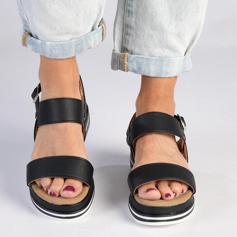 Madison Harper Espadrille Wedge Sandals - Black – Shoe Box™ Online Store