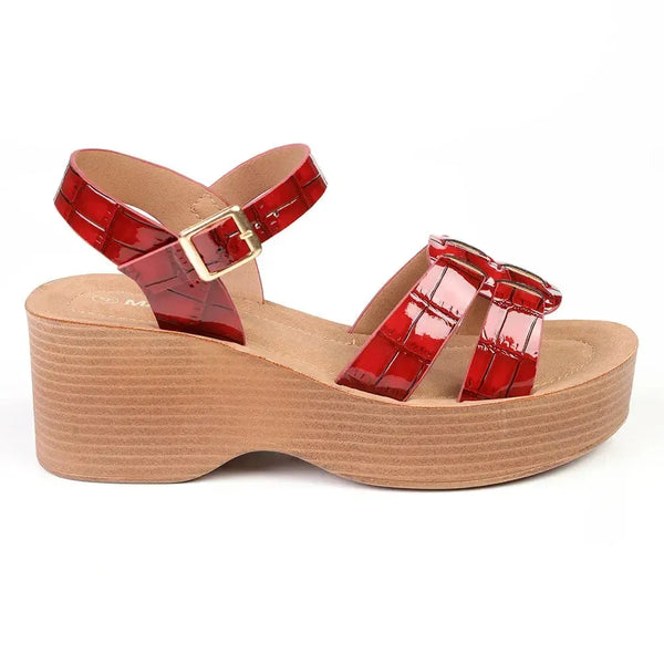 Madison Heart of New York Stacked Platform Sandals - Red