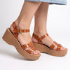Madison Heart of New York Stacked Platform Sandals - Tan