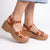 Madison Heart of New York Stacked Platform Sandals - Tan