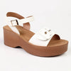 Madison Heart of New York Stacked Platform Sandals - White