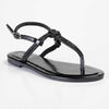 Madison Heather Metallic T-bar Sandal - Black-Madison Heart of New York-Buy shoes online