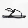 Madison Heather Metallic T-bar Sandal - Black-Madison Heart of New York-Buy shoes online