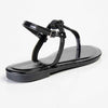 Madison Heather Metallic T-bar Sandal - Black-Madison Heart of New York-Buy shoes online