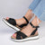 Madison Helena Sling Back Wedge Sandal - Black-Madison Heart of New York-Buy shoes online