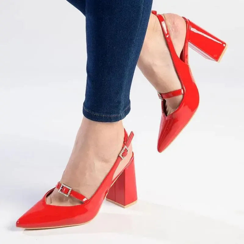 Madison Isolde Block Heel Red Shoe Box Online Store