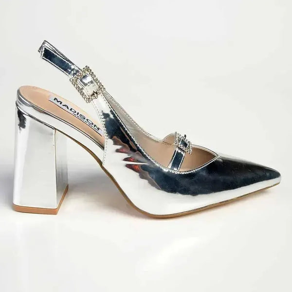 Madison Isolde Block Heel - Silver