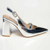 Madison Isolde Block Heel - Silver-Madison Heart of New York-Buy shoes online