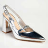 Madison Isolde Block Heel - Silver-Madison Heart of New York-Buy shoes online