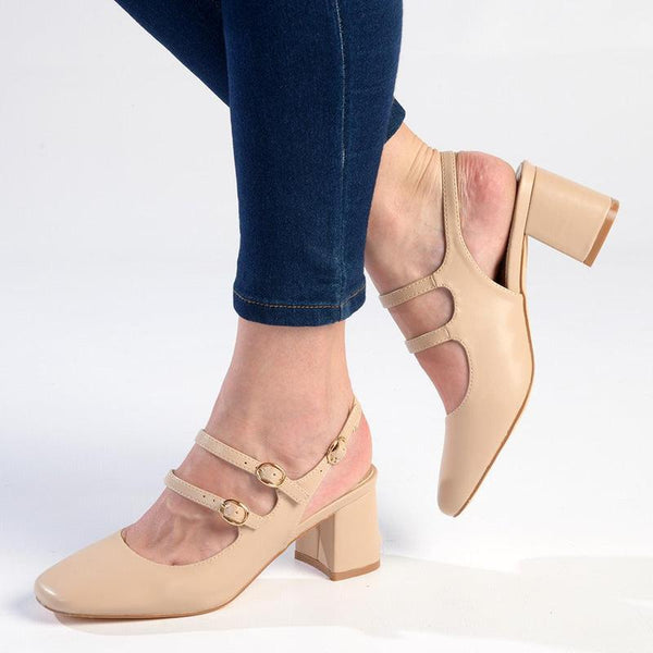 Madison Ivanna Block Heel - Nude-Madison Heart of New York-Buy shoes online