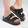 Madison JO Double Velcro Strap Sandals - Black-Madison Heart of New York-Buy shoes online