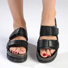 Madison JO Double Velcro Strap Sandals - Black-Madison Heart of New York-Buy shoes online