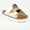 Madison JO Double Velcro Strap Sandals - Champagne-Madison Heart of New York-Buy shoes online