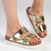 Madison JO Double Velcro Strap Sandals - Champagne-Madison Heart of New York-Buy shoes online