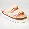 Madison JO Double Velcro Strap Sandals - Nude-Madison Heart of New York-Buy shoes online