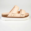 Madison JO Double Velcro Strap Sandals - Nude-Madison Heart of New York-Buy shoes online