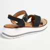 Madison Jacklynn Crossover Footbed Sandal - Black/Gold-Madison Heart of New York-Buy shoes online