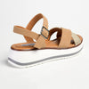 Madison Jacklynn Crossover Footbed Sandal - Camel/Gold-Madison Heart of New York-Buy shoes online