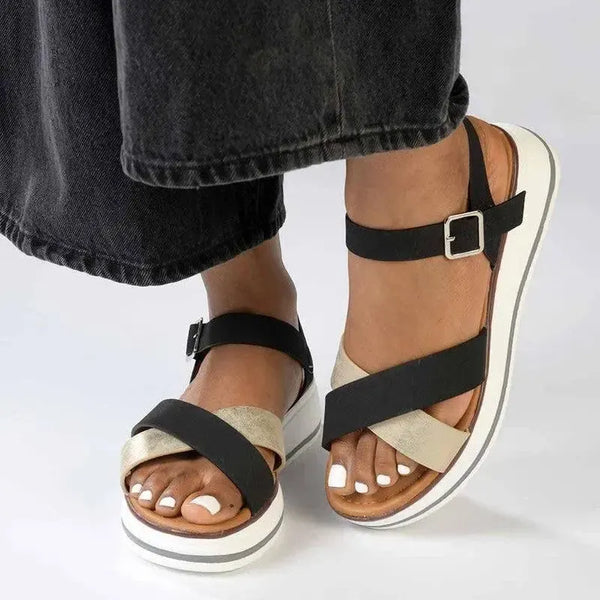 Madison Jacklynn Sandal - Black/Gold