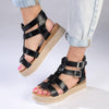 Madison Jade High Gladiator Wedge - Black-Madison Heart of New York-Buy shoes online