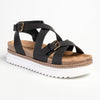 Madison Jafit Cross Over Footbed Sandal - Black-Madison Heart of New York-Buy shoes online