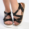 Madison Jafit Cross Over Footbed Sandal - Black-Madison Heart of New York-Buy shoes online