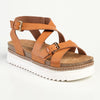 Madison Jafit Cross Over Footbed Sandal - Tan-Madison Heart of New York-Buy shoes online