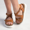 Madison Jafit Cross Over Footbed Sandal - Tan-Madison Heart of New York-Buy shoes online