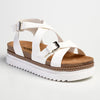 Madison Jafit Cross Over Footbed Sandal - White-Madison Heart of New York-Buy shoes online