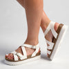 Madison Jafit Cross Over Footbed Sandal - White-Madison Heart of New York-Buy shoes online