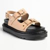 Madison Jagger Double Strap Footbed Sandal - Dark Nude-Madison Heart of New York-Buy shoes online