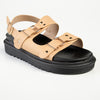 Madison Jagger Double Strap Footbed Sandal - Dark Nude-Madison Heart of New York-Buy shoes online