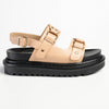 Madison Jagger Double Strap Footbed Sandal - Dark Nude-Madison Heart of New York-Buy shoes online