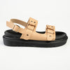 Madison Jagger Double Strap Footbed Sandal - Dark Nude-Madison Heart of New York-Buy shoes online